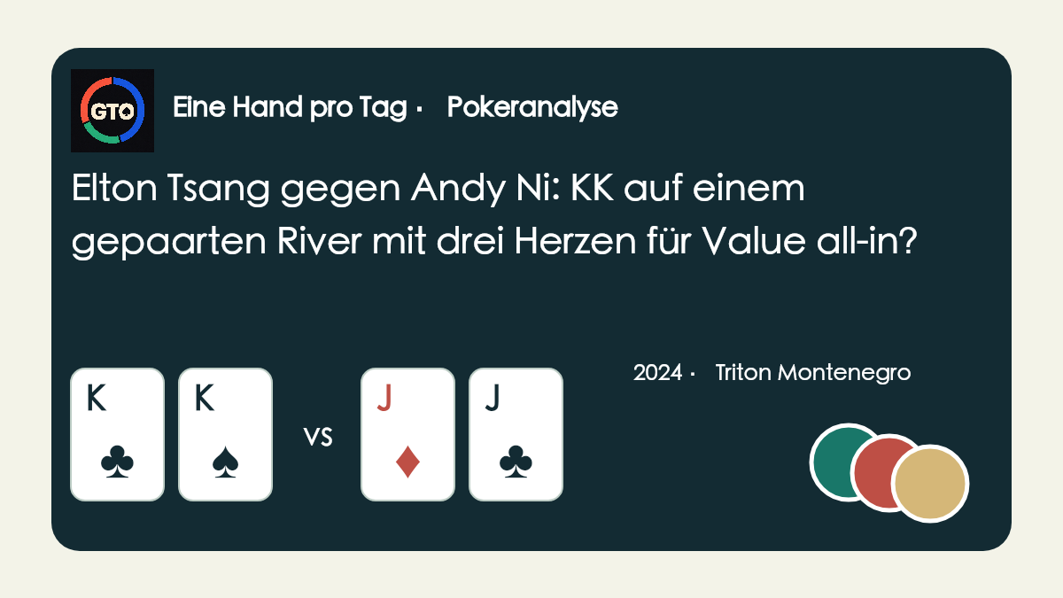 Originalillustration mit App-Symbol und Chips: Elton Tsang K-Kreuz K-Pik gegen Andy Ni J-Karo J-Kreuz