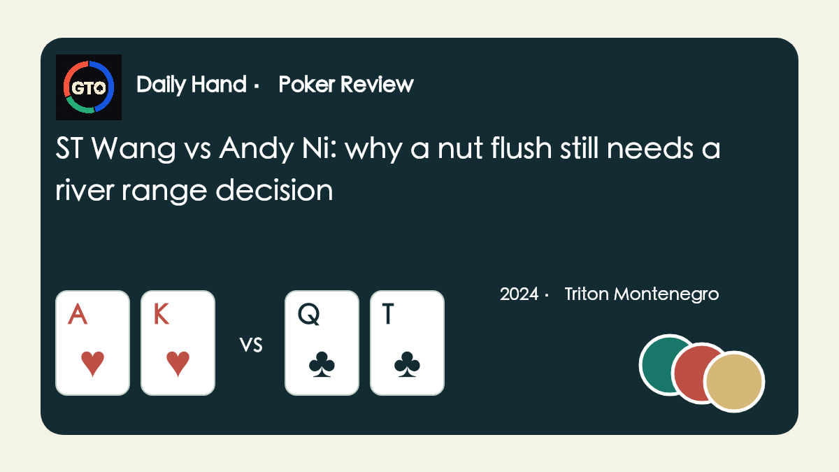 Original app-icon and poker-chip illustration of ST Wang A-heart K-heart versus Andy Ni Q-club T-club